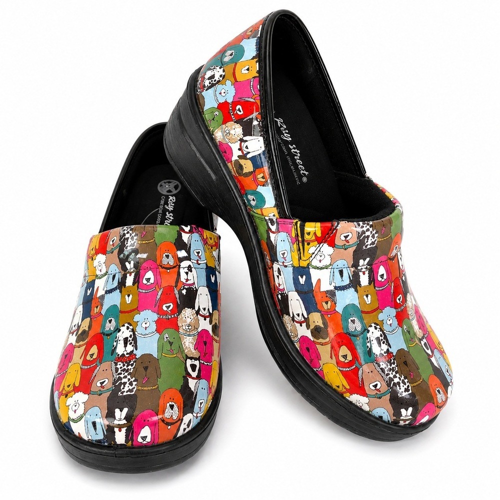 Easy Street Laurie Dog Clogs Women 10W Multicolor Slip Resistant Work Shoes